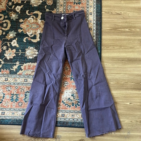 Zara Denim - Zara Wide-Leg Flare Jeans in Deep Plum